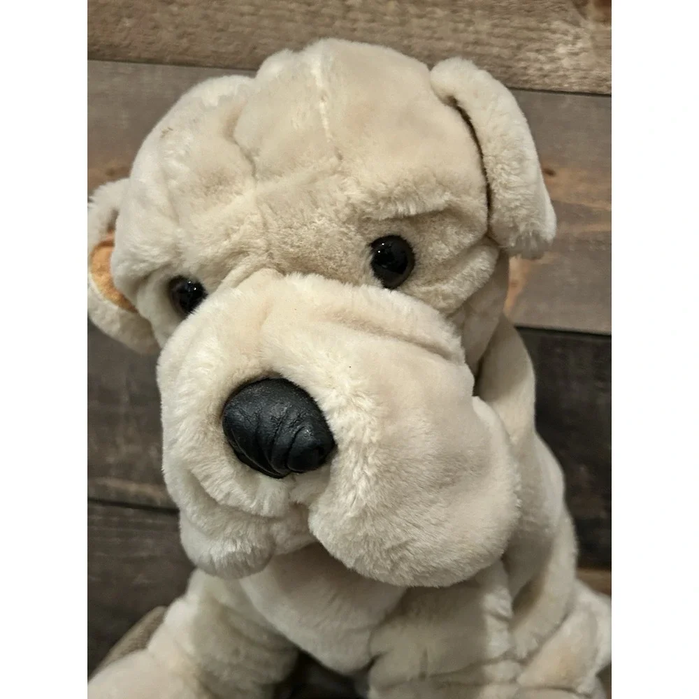 Vintage Plush Dog Gray Brown Sharpei 1985 Prestige Toy Co. 12